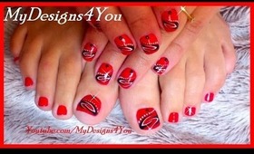 TATTOO ELEMENT RED NAIL ART FOR SHORT NAILS, TUTORIAL, HOW TO - ♥ MyDesigns4You ♥