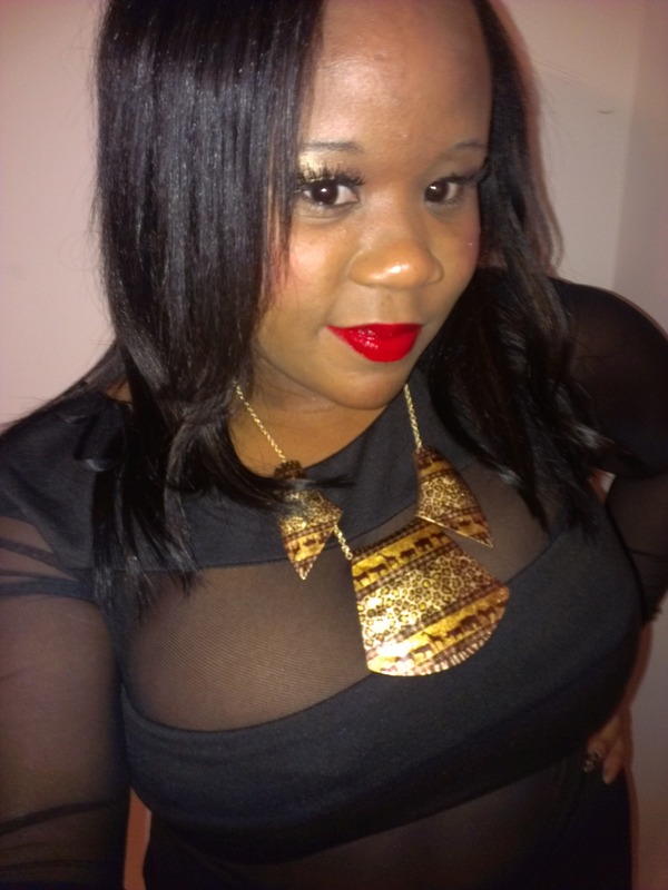 black dress red lips Starlet Wiggle Dress in Black