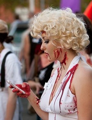 Dressed up as Zombie Marilyn! Did all the makeup