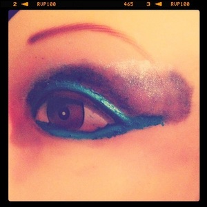 Just messing around with the mannequin and the teal eyeliner