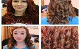 2 in 1 Curly Hair Tutorial on RED + BlONDE HAIR!!