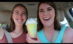 TRYING STARBUCKS TIE DYE FRAPPUCCINO + WARBY PARKER GLASSES TRY ON