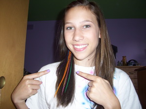 Feather extensions... rainbow of course!