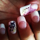 Acrylic Nails... Embedded Dried Flowers