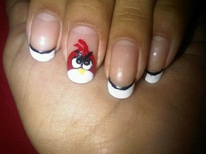 Angry Bird French Tip