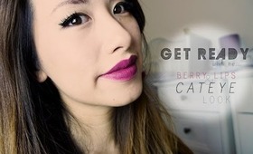 GET READY WITH ME:  BERRY LIPS AND CATEYE LOOK