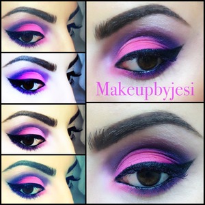 Fuchsia & Purple eyeshadow look using : la femme & Inglot cosmetics. 