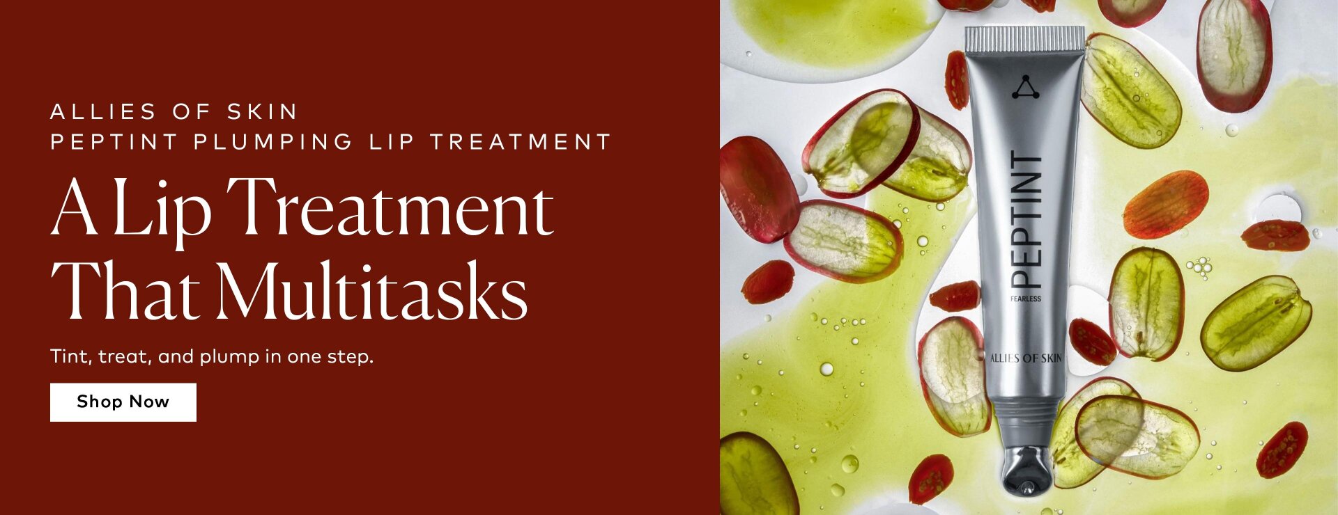 This next-generation lip treatment is clinically proven to increase volume after just one use, with lasting hydration that builds over time based on a clinical testing of 27 participants after 7 days of use. Shop the Allies of Skin Peptides & Goji Cells Plumping Lip Treatment at Beautylish.com