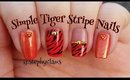 Simple Bling Tiger Stripe Nail Art | Freehand Design Feat. Polished By Leanne | Stephyclaws