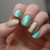 Gold&turquoise skittlette nails