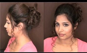 Easy curly updo hairstyles for medium long hair Wedding / prom hair tutorial