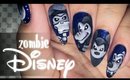 Zombie Disney Halloween nail art