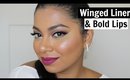Bold Winged Liner & Bold Lips Makeup Tutorial ft Too Faced Sweet Peach | MissBeautyAdikt