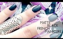 Matte Black French Manicure