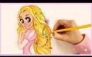 How to draw and color Disney Princesses Hair ❤ Rapunzel