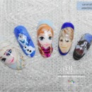 Frozen Nail Art/ Anna/ Elsa/ Olaf/ Kristoff/ Sven/ Frozen Characters/ Jell Nail Art
