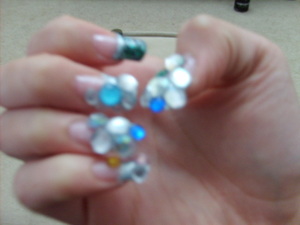 horribly tacky rhinestone nails