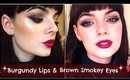 Burgundy Lips & Brown Smokey Eyes Tutorial