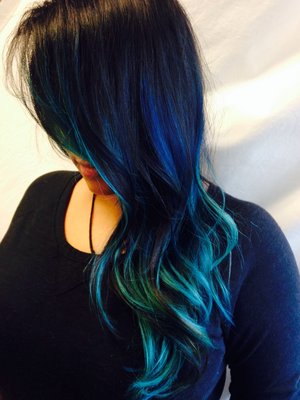 Blue ombre done with Pravana