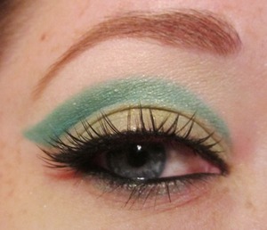 Playing with Victorian Disco Cosmetics.  Love the green cut crease I came up with.  Colors used: Yoda's Yoga Mat, Tattooine, Monarchy, and Droids.