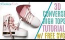 3D Paper Crafts ft a Look Alike HIGH TOPS Converse Shoe Process with a FREE 3D Converse SVG file!