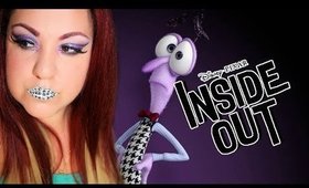 Fear inspired inside out purple cut crease - Maquillaje miedo de intensa mente