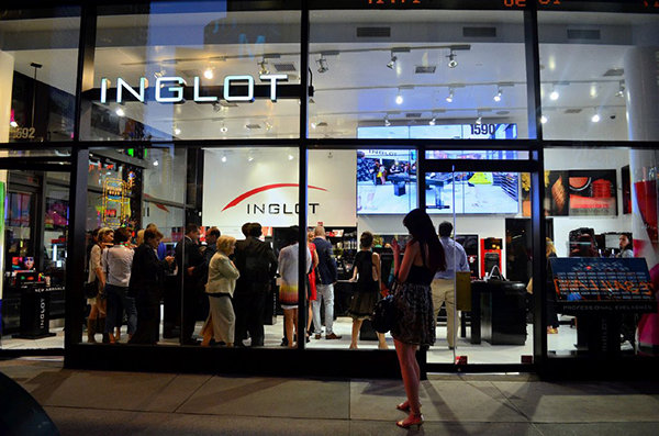 The Inglot Cosmetics store in Times Square in New York City