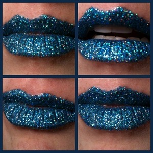 I used clear gloss to adhere Headtrip glitter from Tkbtrading.com to my lips. Easy!!