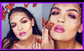 Glittery Butterfly Halloween Makeup