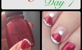 Vlogmas Day 7 -Santa Hat NailArt