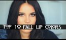 Top 10 Fall Lip Colors
