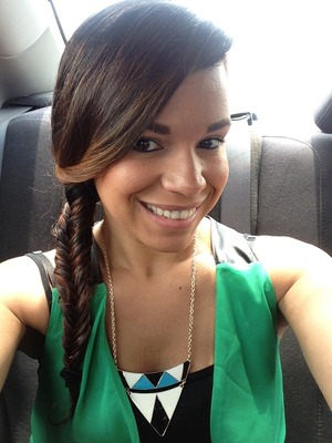 First time doing the Fish tail braid. Hair was wet.  