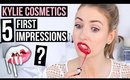 KYLIE COSMETICS LIP KITS?! || 5 First Impressions & Try On