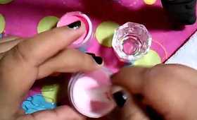 Acrylic Nails: Intense Pink Nail Bed