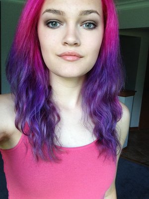 I used hot hot pink and ultra-violet by manic panic