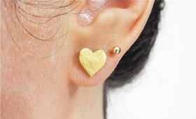 DIY Dainty Heart Earrings