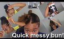DIY Messy Bun On Short Natural Hair!