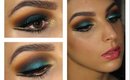 Teal & Gold Glitter | Arabic Inspired Makeup Tutorial ♥