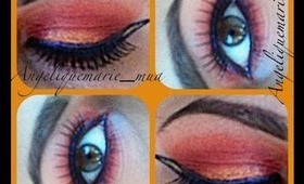 Vivid and Bright Colorful Makeup (yellow,orange,purple & red)