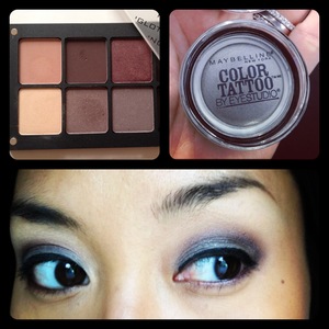 Look of the day using Inglot shadows and Maybelline Color Tattoo Eyeshadow