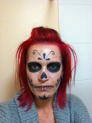 My first attempt at a candy skull on myself 