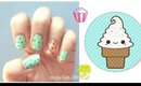 CHOCOLATE CHIP AND MINT ICE CREAM NAILS(DIY) !!!!!