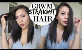 Get Ready With Me // STRAIGHT HAIR ROUTINE