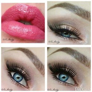 products used- urban decay naked 2 palette (snakebite & busted in crease) chopper on lids & inner corner of eye. lashes(forgot name). l'oreal Paris voluminous smoldering eyeliner in waterline, brows- Maybelline define-a-brow in dark brown. lips- Maybelline 14 hour wear lipstick in eternal rose..