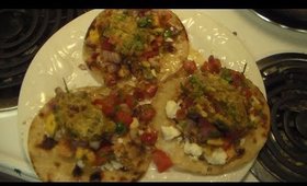 Salmon Tacos w/ Pico de Gallo and Guacamole