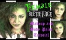 Female Bettlejuice Makeup and Body Paint Tutorial (NoBlandMakeup)