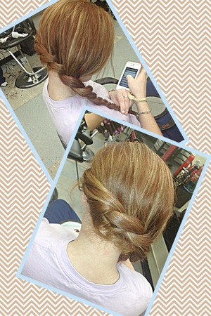 Twist braid around the head!:) 