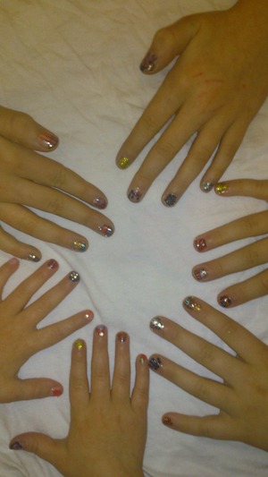 my 3 daughters' nails! mini nail art