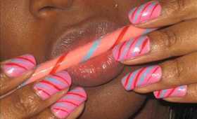 candy cane inspired nails