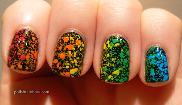 Rainbow splatter nails | Shannon J.'s (polishrainbow) Photo | Beautylish